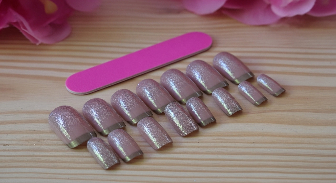 Lösnaglar glitter brun