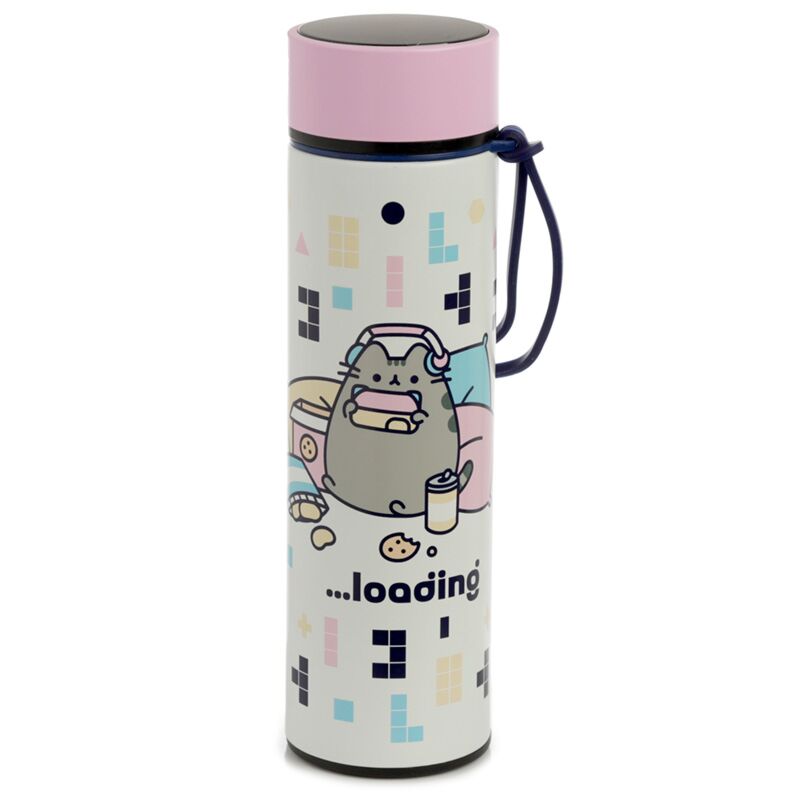 Pusheen Cat Gaming Värmeisolerad Flaska med Digital Termometer