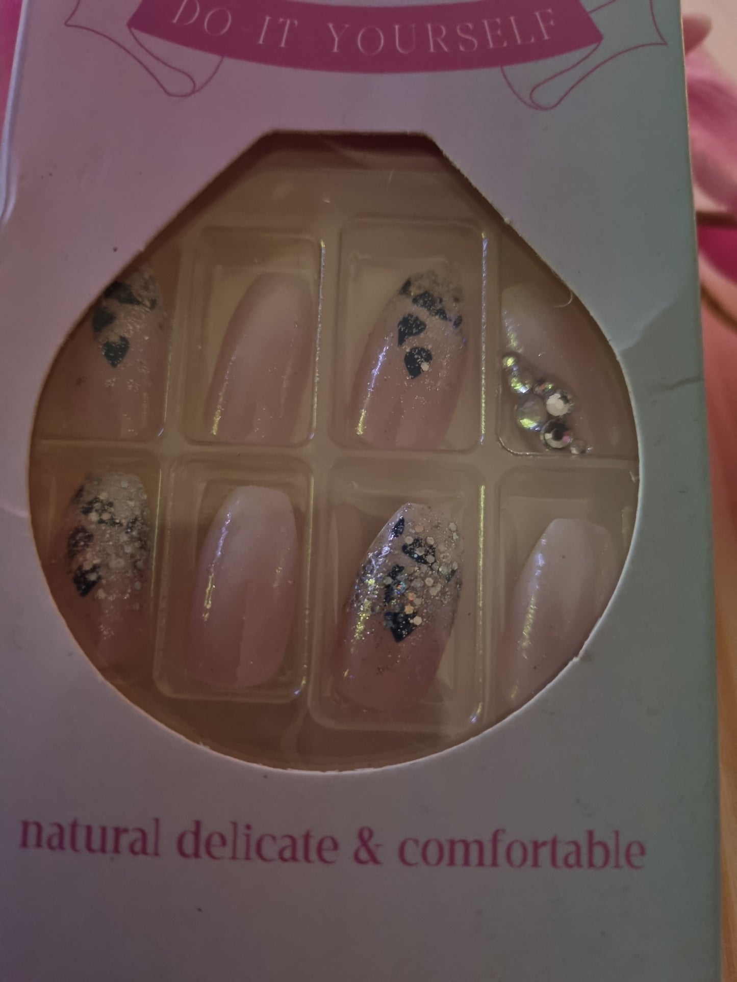 Lösnaglar Glitter Blå