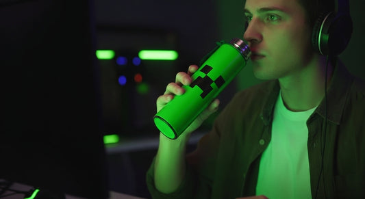 Minecraft Creeper Värmeisolerad Flaska med Digital Termometer