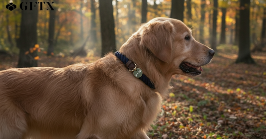 Premium Hundhalsband Marinblå - L