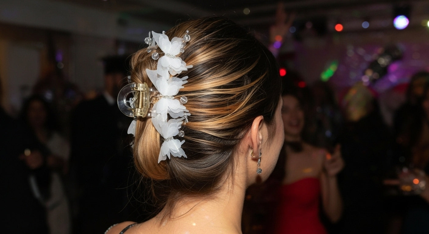 Hårklämma Snowy Butterfly